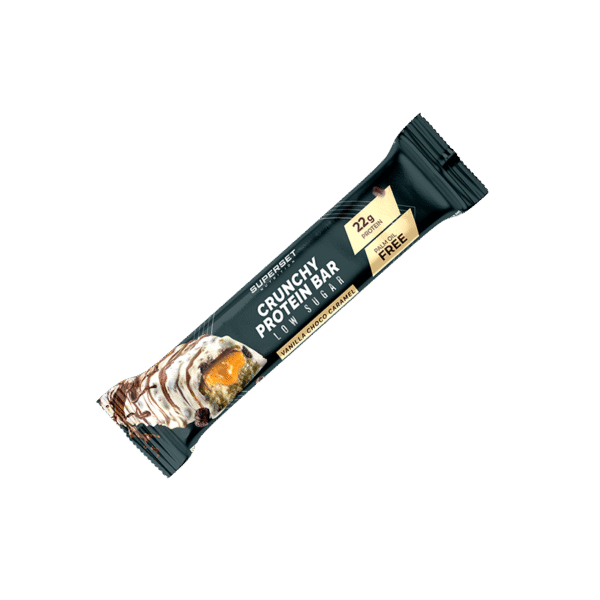 CRUNCHY PROTEIN BAR – Goût Vanille Chocolat Caramel